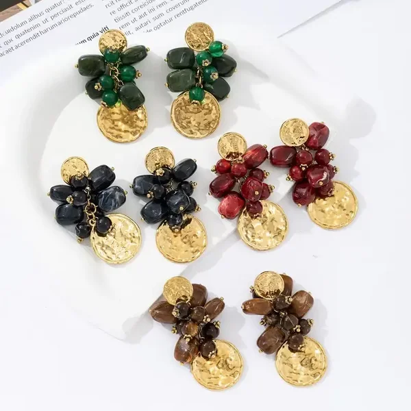 Fleur oorbellen bruin