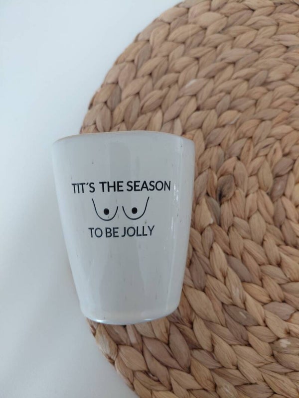 Glitter en Grime mok '' TIT'S THE SESON TO BE JOLLY "