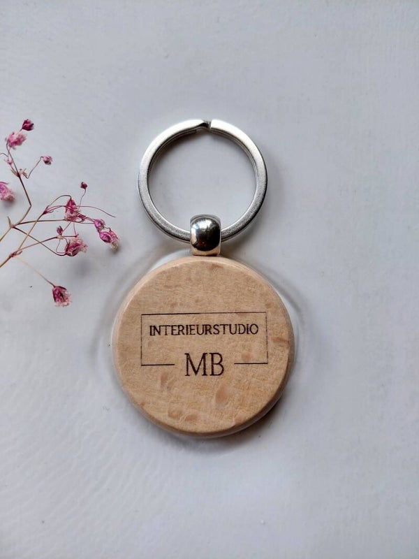 Glitter en Grime houten sleutelhanger " gepersonaliseerd met logo"