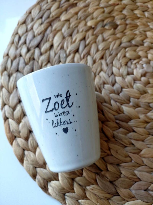 Glitter en Grime mok " Wie zoet is "