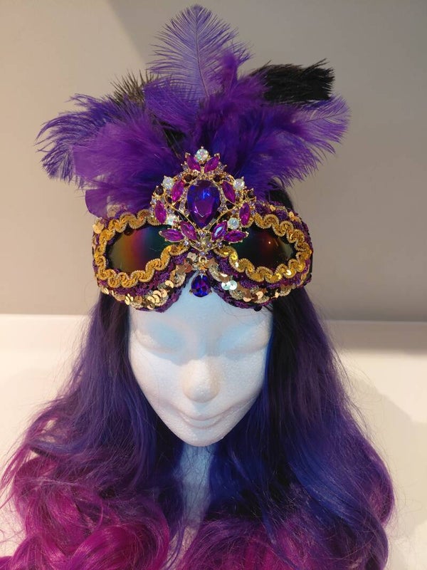 Glitter en Grime skibril '' Purple / gold''