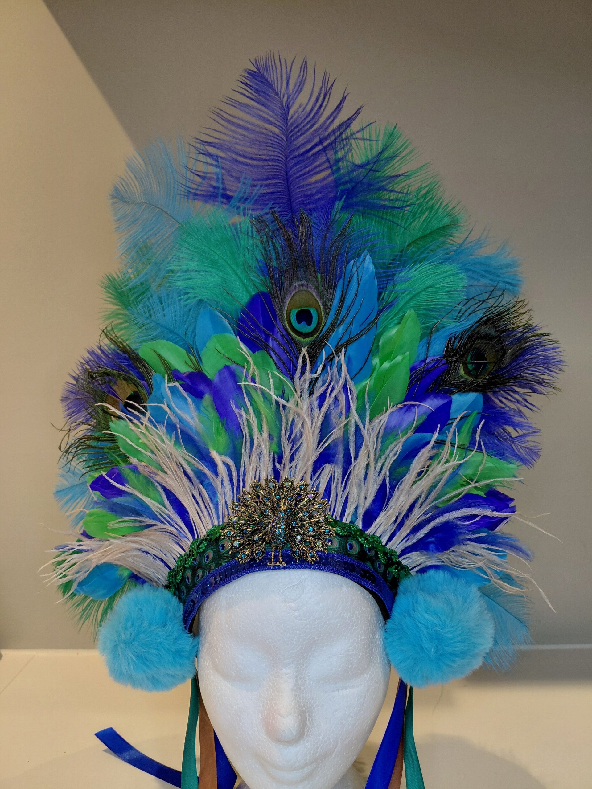 Glitter en Grime hoofdtooi pauw