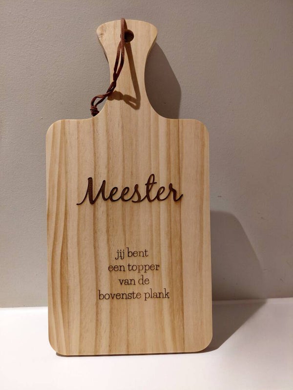 🪵 Borrelplank Meester / Juf
