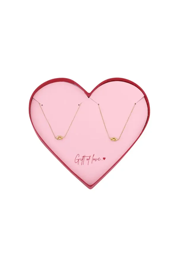Gift of love stainless steel knots ketting & armband