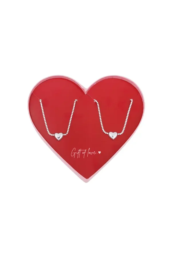 Gift of love stainless steel armbanden  ( set van 2 armbanden zilver)