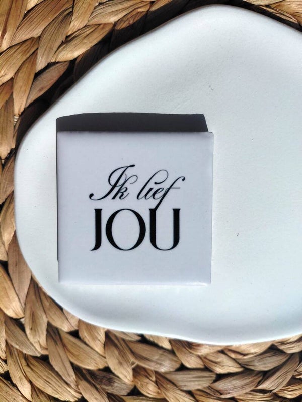Magneet tegeltje ´´ ik lief jou ´´