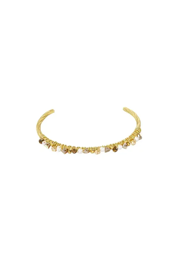 Beady Bangle armband - bruin