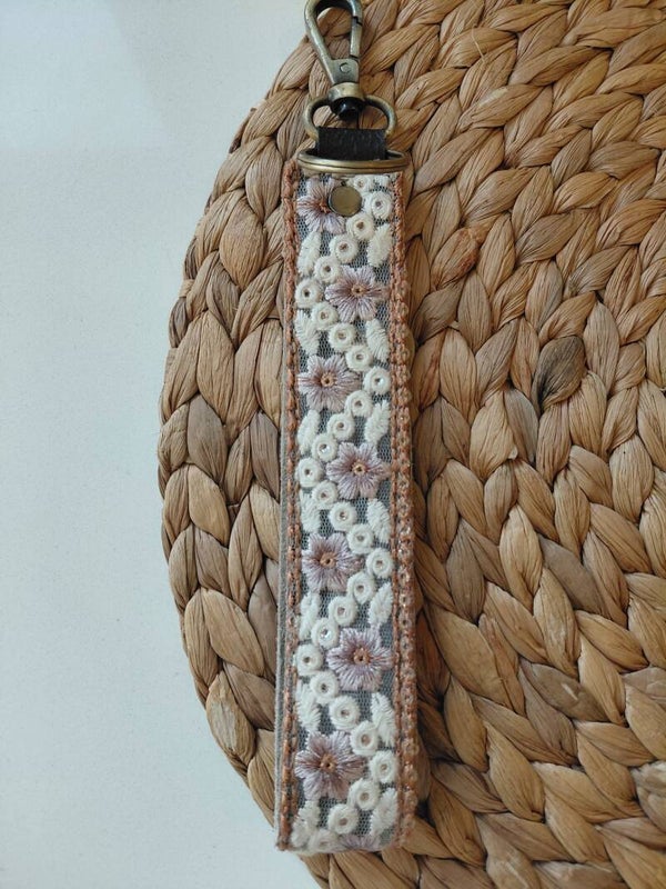 Glitter en Grime handgemaakte leren sleutelhanger
