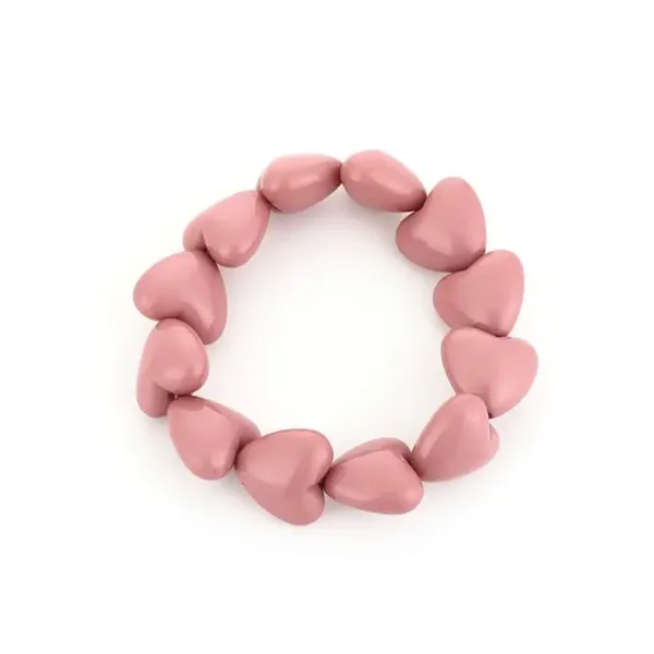 Hartjes Kralen armband pink