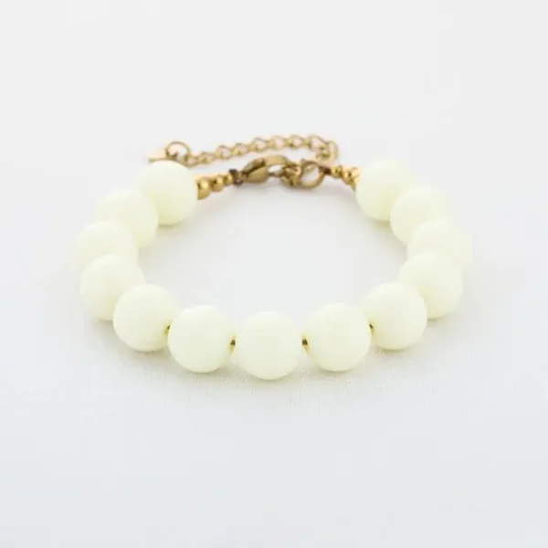 Off white kralen armband