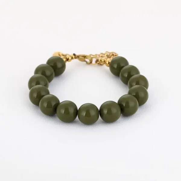 Olive kralen armband