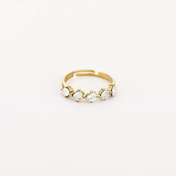 Basic ring met zirkonia wit