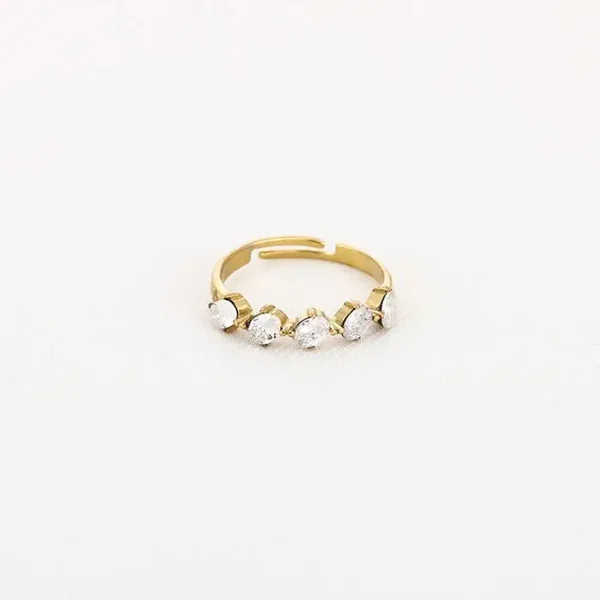 Basic ring met zirkonia wit