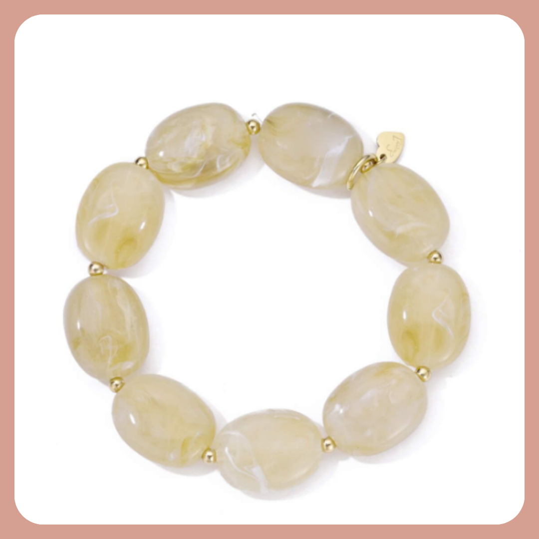 Stone armband creme