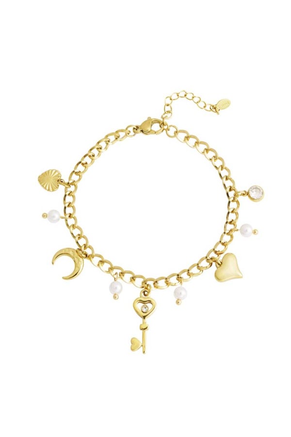 Glitter en Grime '' Key to my heard' armband