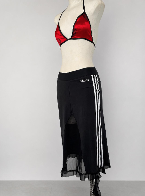 Middi mesh adidas upcy skirt