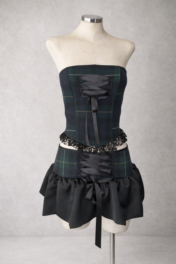 Upcycled Polo set corset and skirt