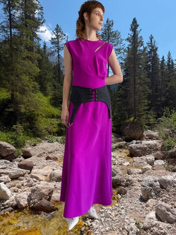 Vestido largo cut out Halen