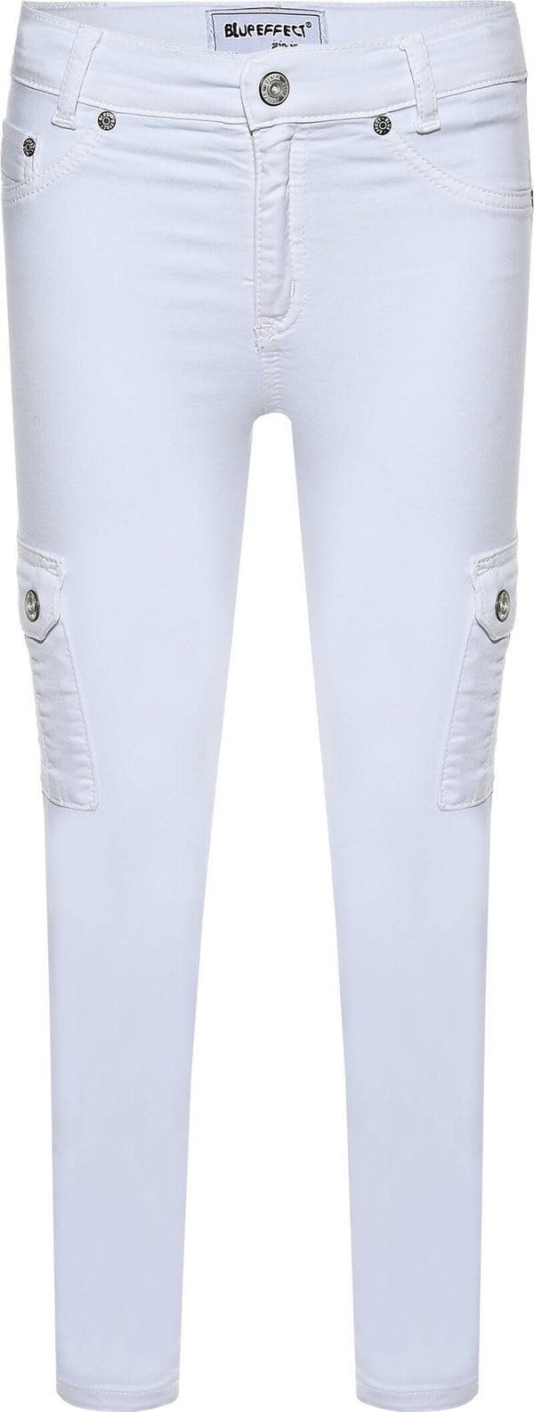 Blue Effect High-Waist Cargo Cropped - White