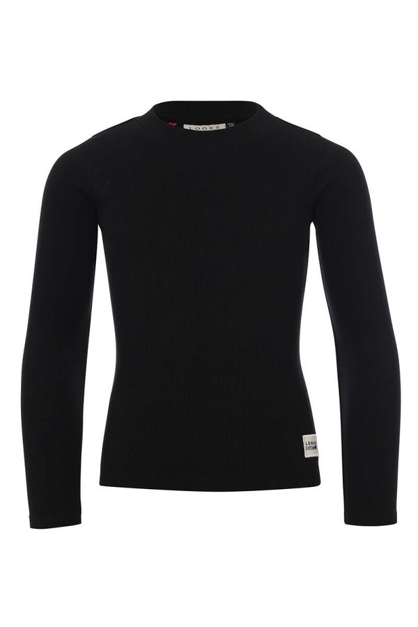 Looxs Little Rib Collar Shirt - Black