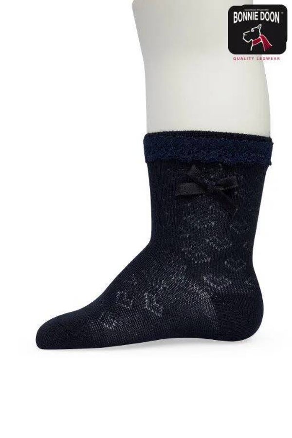 Bonnie Doon Ajour Sock - Black Iris