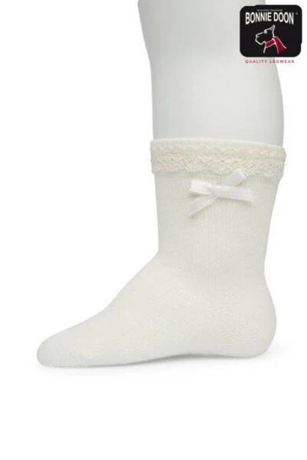 Bonnie Doon Ajour Sock - Off White