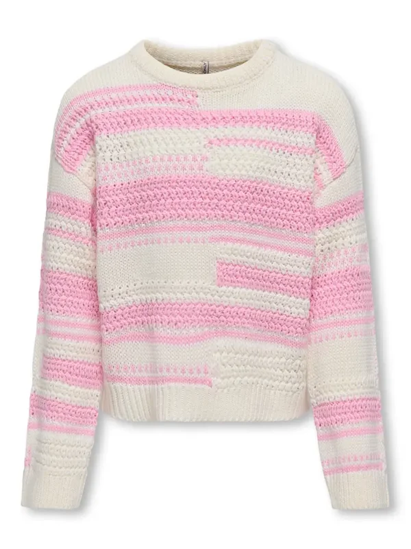 Kids Only Trui Sutha - White/Pink (valt ruim!)