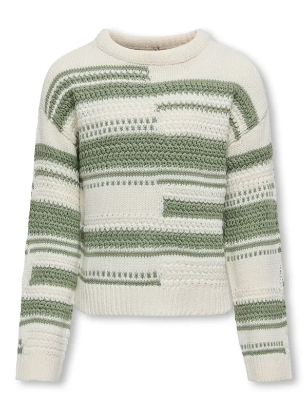 Kids Only Trui Sutha - White/Green (valt ruim!)
