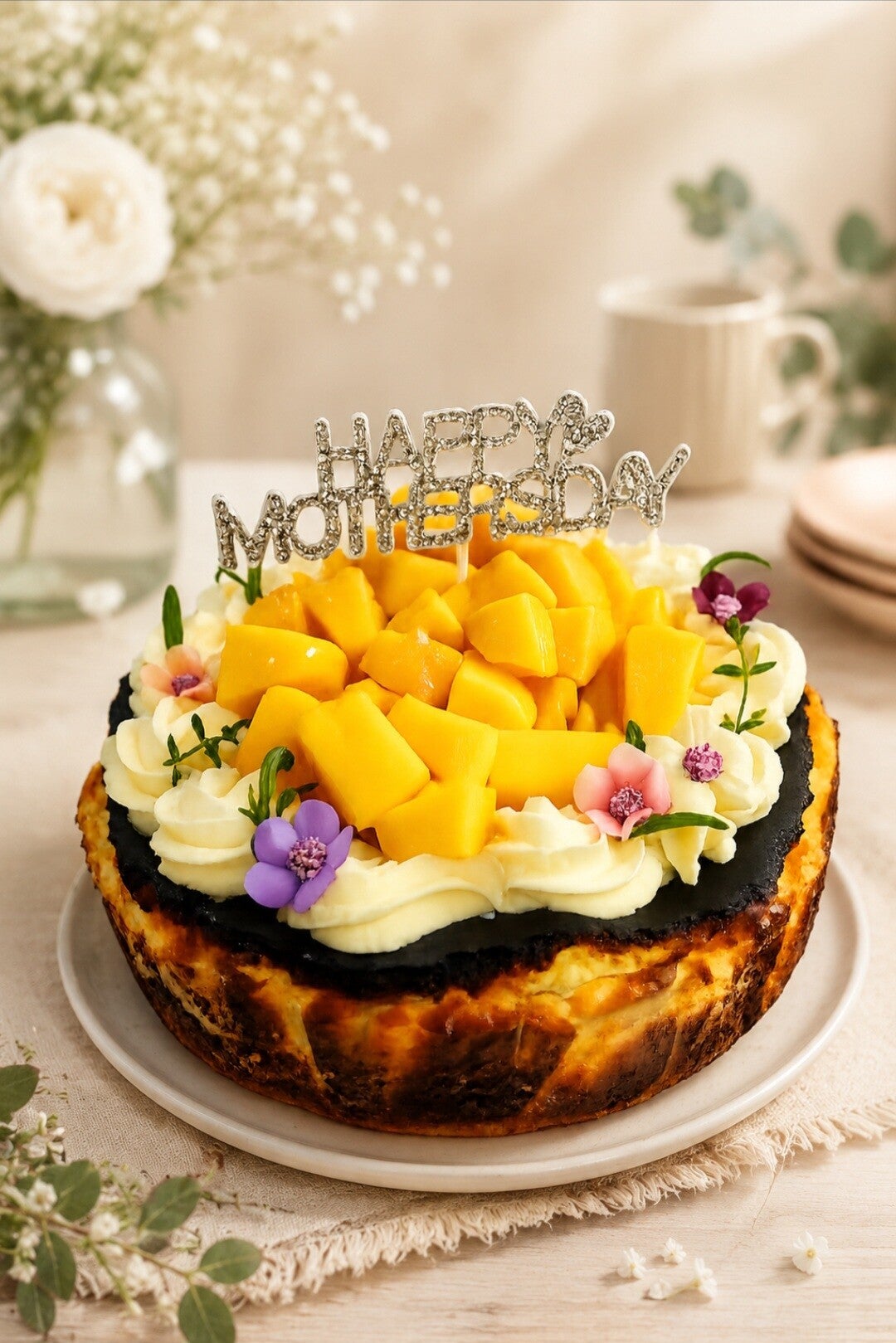 Mango Yogurt Burnt Cheesecake
