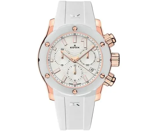 Edox 10225-37RB-BIR CO-1 Chronograph Ladies Watch Ceramic 38mm 30ATM