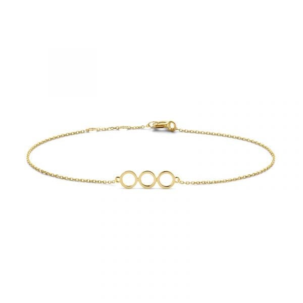 New Bling gouden armband met 3 cirkels