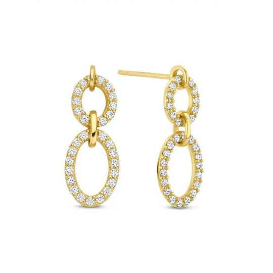 New Bling Gouden oorbellen met zirkonia