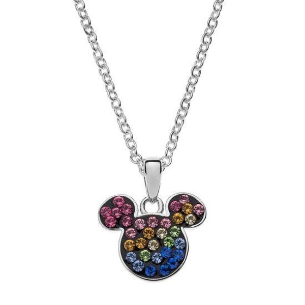 Disney zilveren ketting met kristal Mickey Mouse hanger