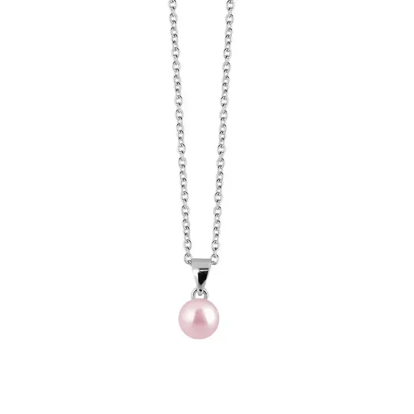 New Bling Zilveren collier Romy met parel (rose)