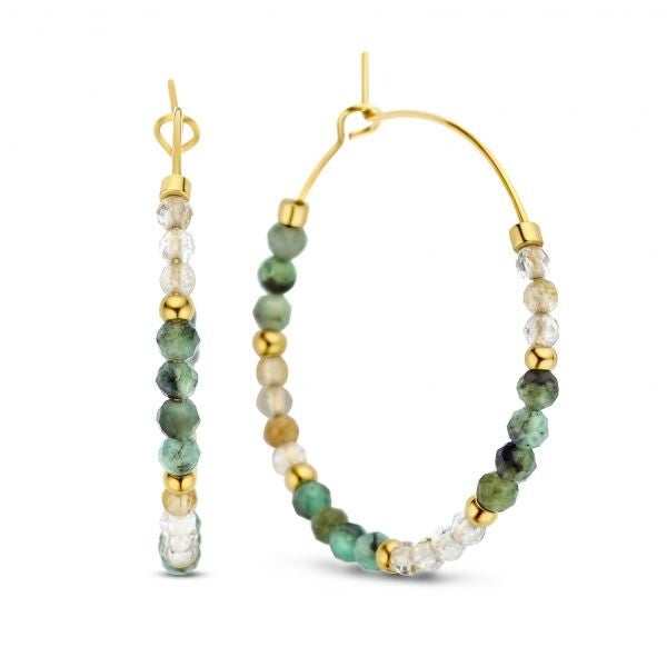 CO88 Collection dames oorringen met kralen van natuursteen