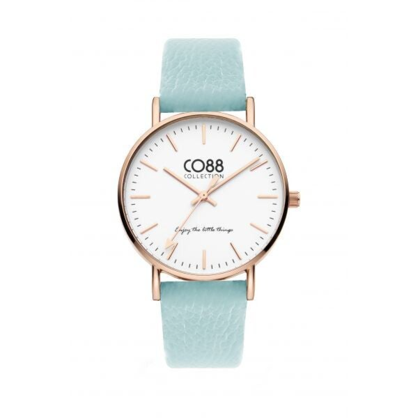CO88 collection dames horloge met blauw lederen band