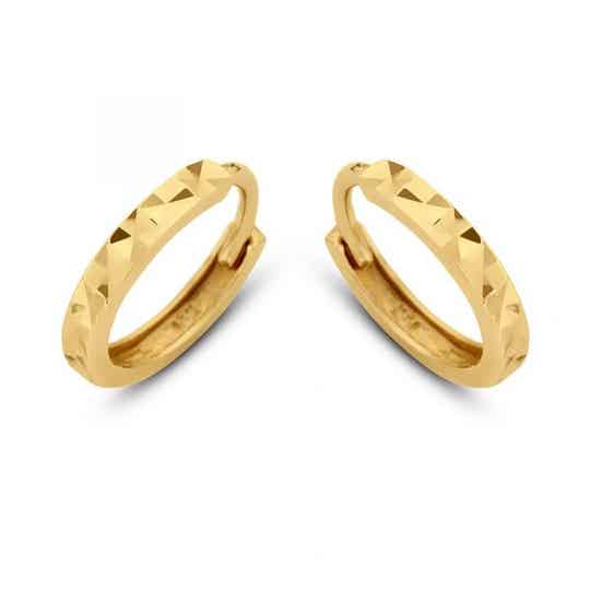 New Bling 14 krt gouden oorringen bewerkt