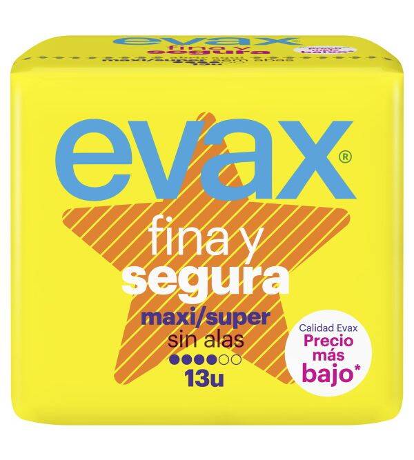 Compresas Evax FYS maxi/super s/alas 13u