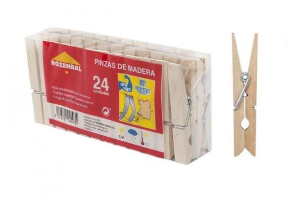 Pinzas de madera x24