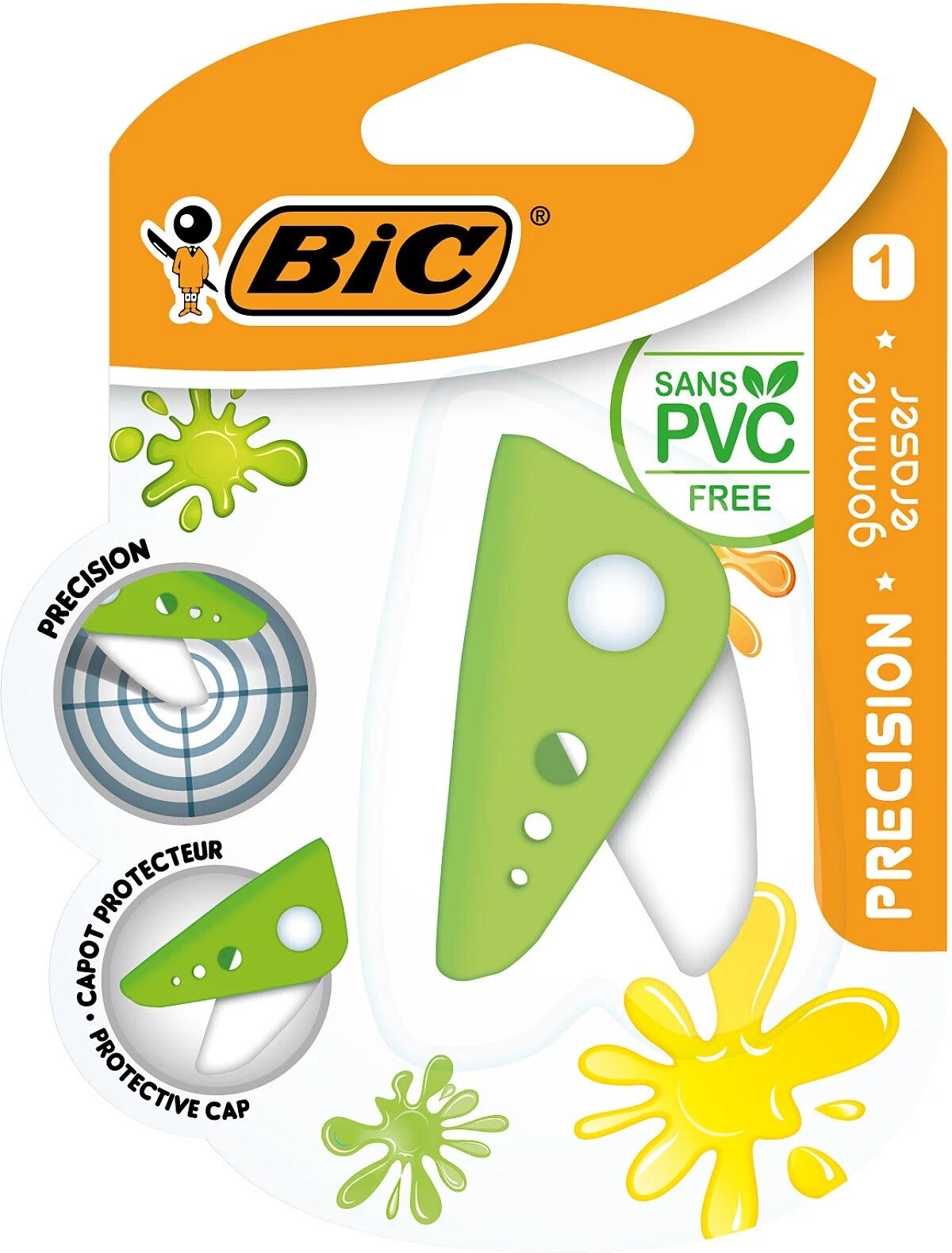 BIC - Gomme avec capot protecteur précision