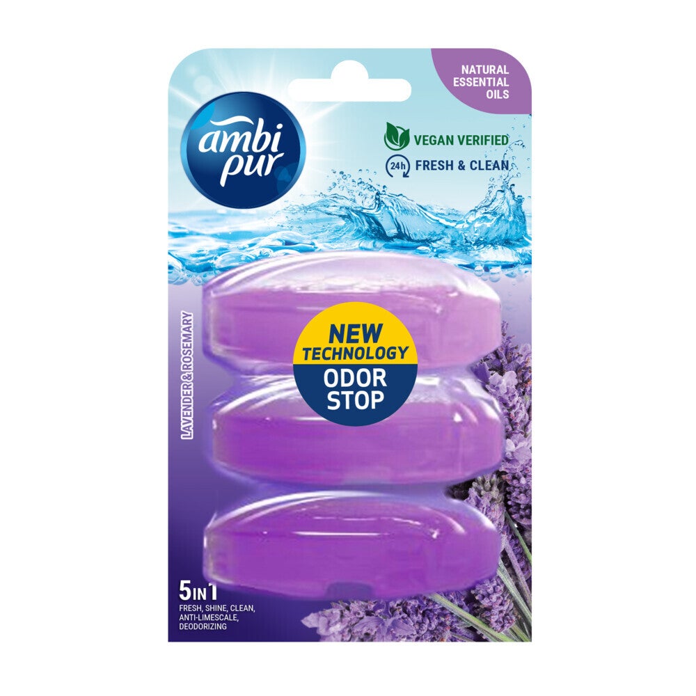 Ambi Pur - Bloc WC recharges 5 en 1 Lavande Romarin - 3x55 ml