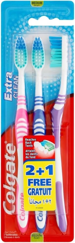Colgate - Brosse à dents Médium Extra Clean 2+1 pcs