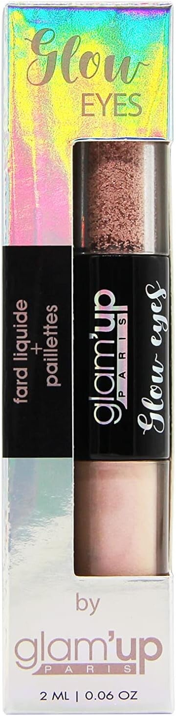 Glam'Up - Fard à paupières liquide + Paillettes Duo Glow Eyes longue tenue N°03 Rose Gold  - 2 ml