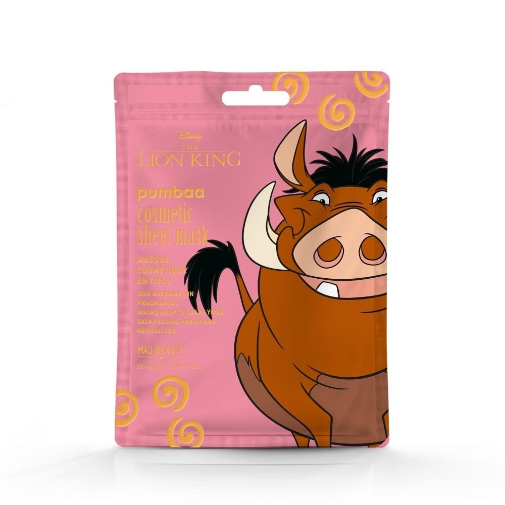 Mad Beauty -  Masque en tissu pour le visage Pumbaa à la Pastèque Disney Le roi lion - 25 ml