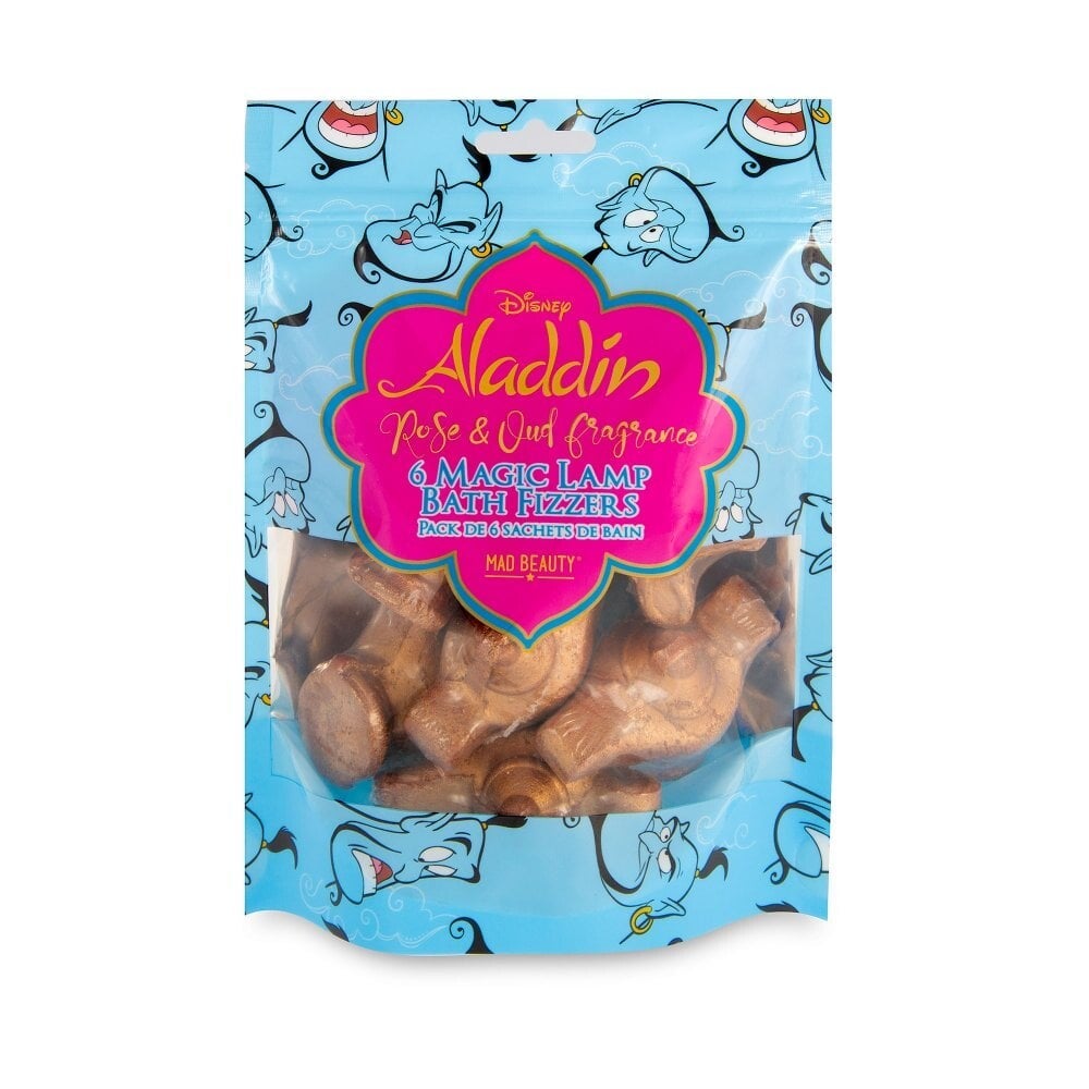 Mad Beauty - Bombes de bain effervescentes "Lampe Magique" à la Rose et au Oud Disney Aladdin - 6 x 30 G