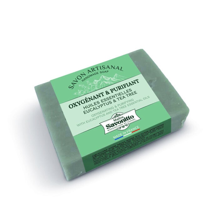 Maitre Savonitto - Savon "Oxygénant & Purifiant" huile essentielles d'Eucalptus & Tea Tree - 100 G