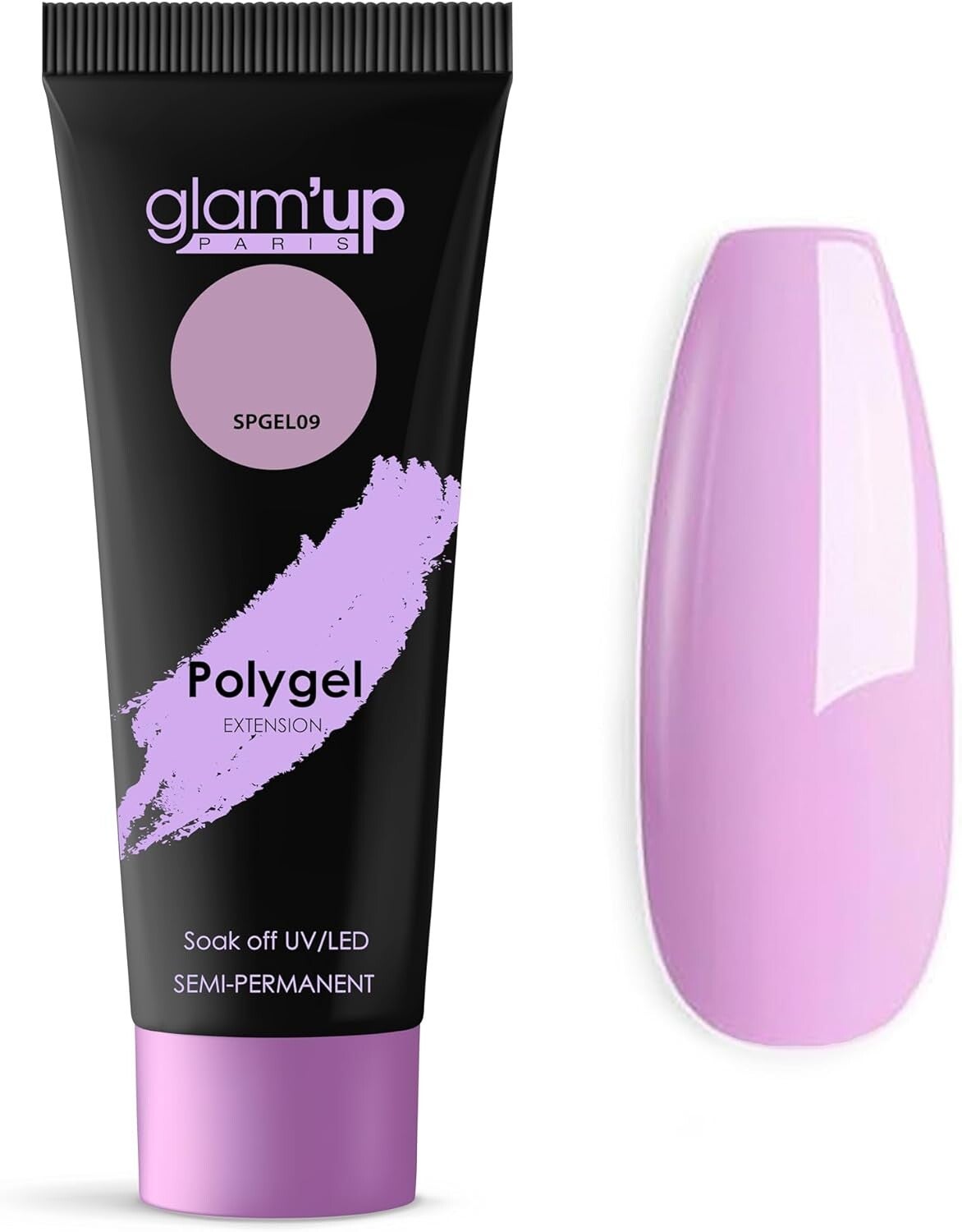 Glam'Up - Polygel extension semi-permanent UV & LED N°09 Parme Pastel