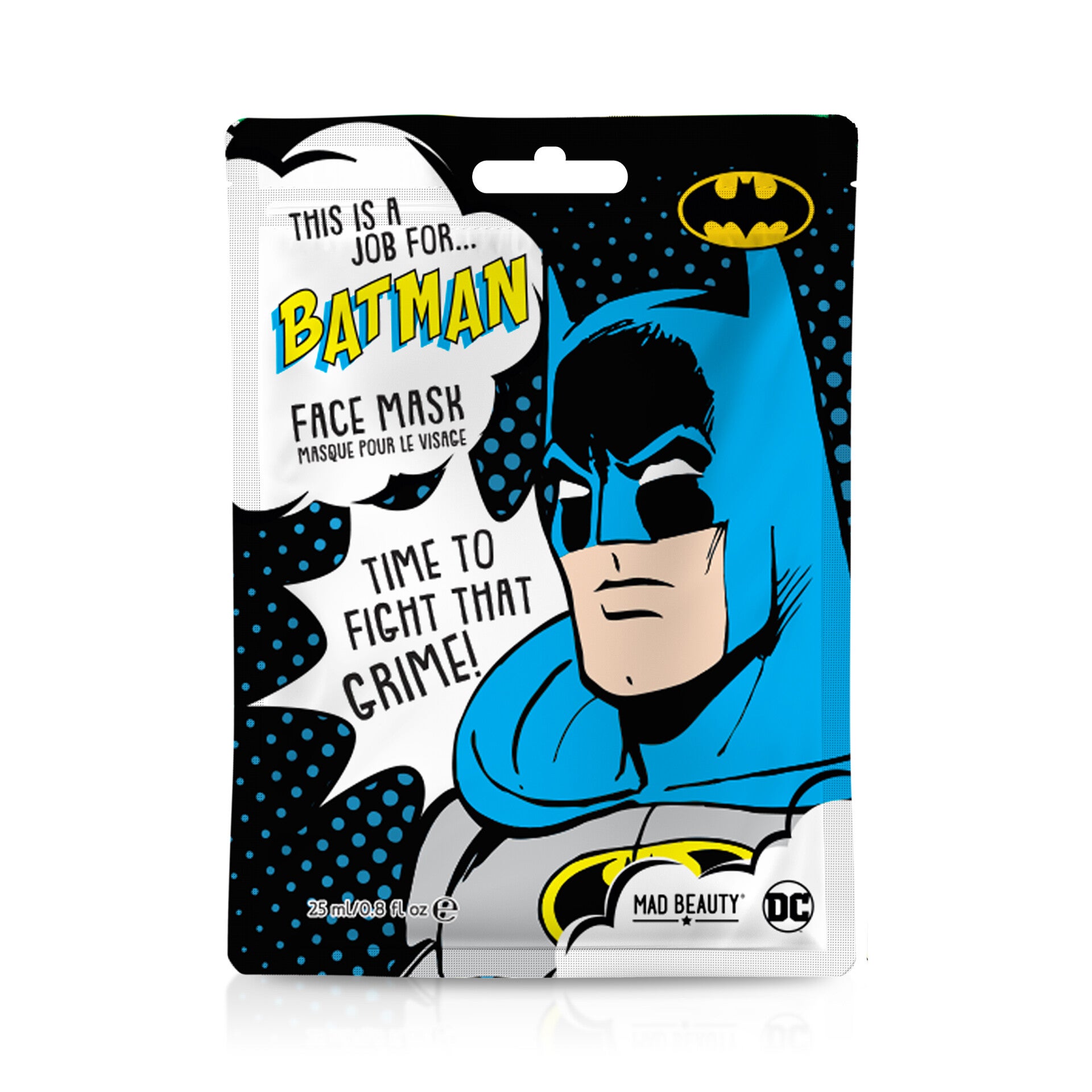 Mad Beauty - Masque en tissu pour le visage Batman au Thé Noir DC Comics - 25 ml
