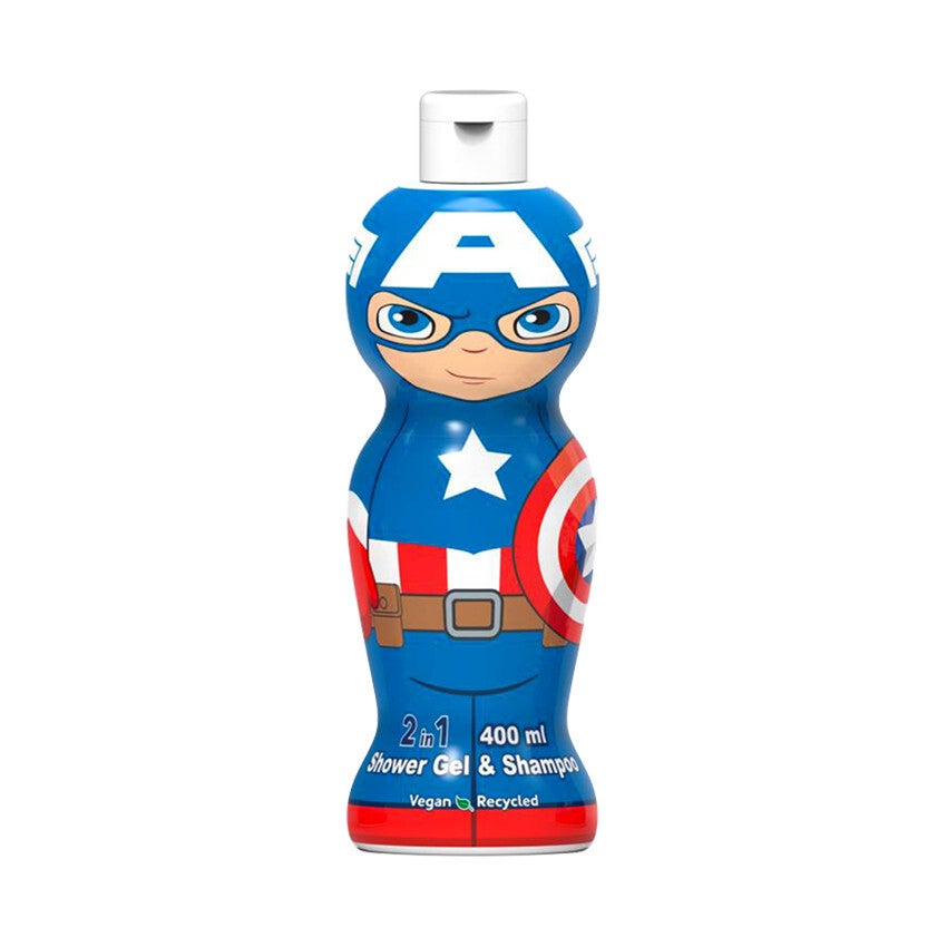 Air Val - 2 en 1 Gel douche & Shampoing Captain America Marvel - 400 ml
