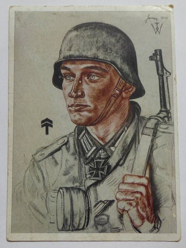 SOLD Willrich Postcard 'Ritterkreuzträger Oberleutnant Germer'